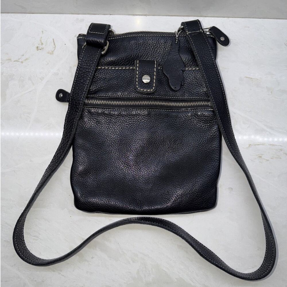 Roots Canada Made Black Pebbled Leather Crossbody Bag Villager Vintage Unisex